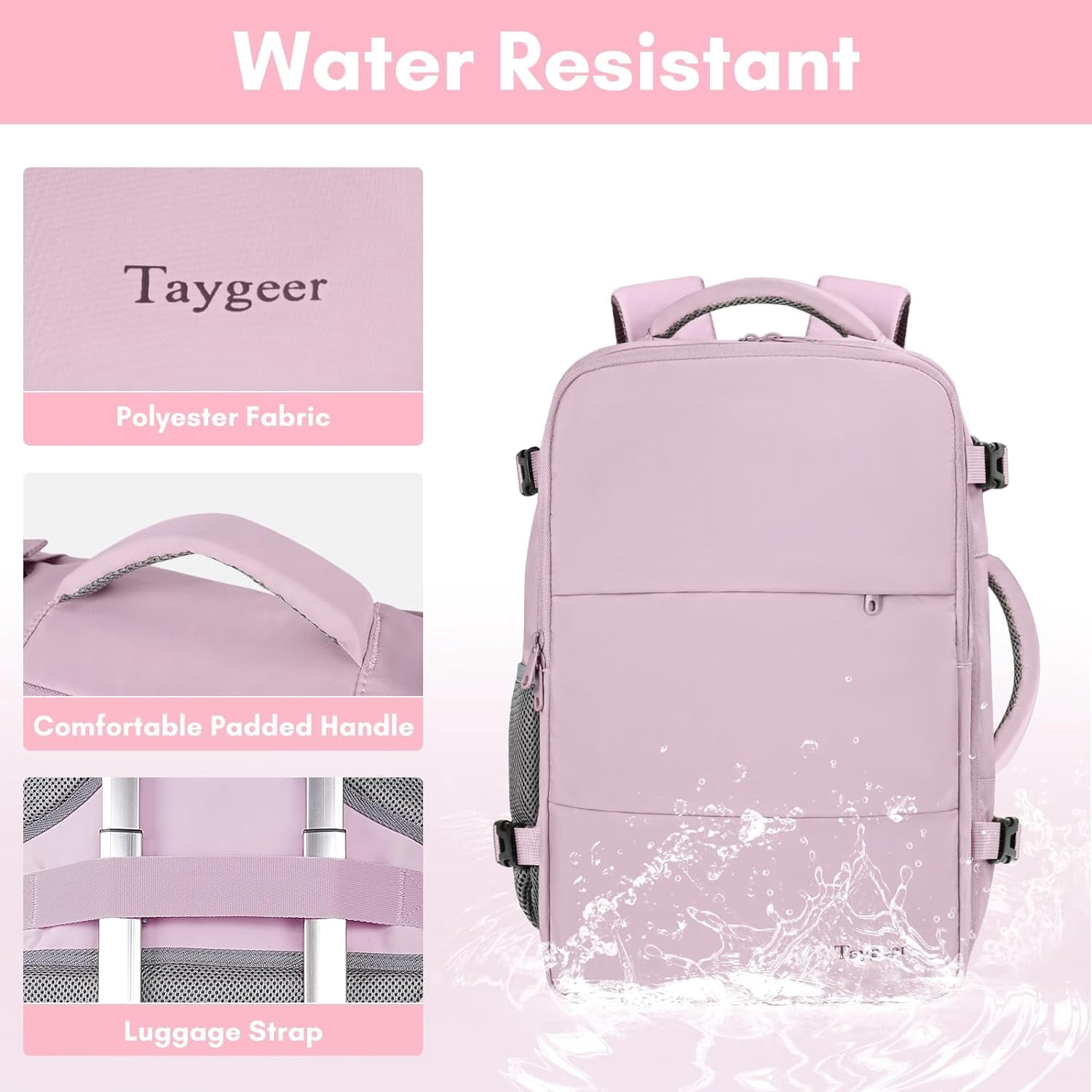 backpack travel shopee coofay For Women Airline Approved Carry On Backpack Flight Approved Waterproof Sports Luggage Backpack Casual Daypack Small Hiking Backpack approx.17 Taygeer Travel Backpack for Women,