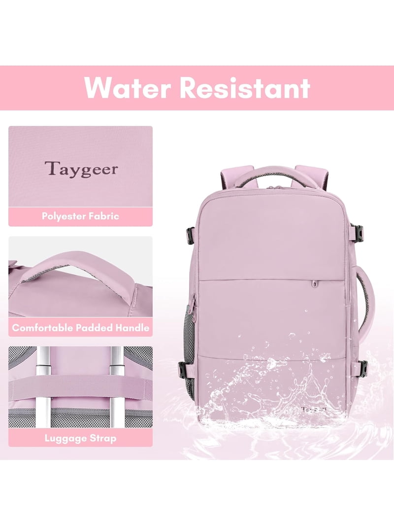 Taygeer Women Cream Pink Green Travel Backpack Carry On 15.6inch Laptop Backpack Amazon.com: Taygeer Carry On Backpack, 35l Travel Backpack  main image 4