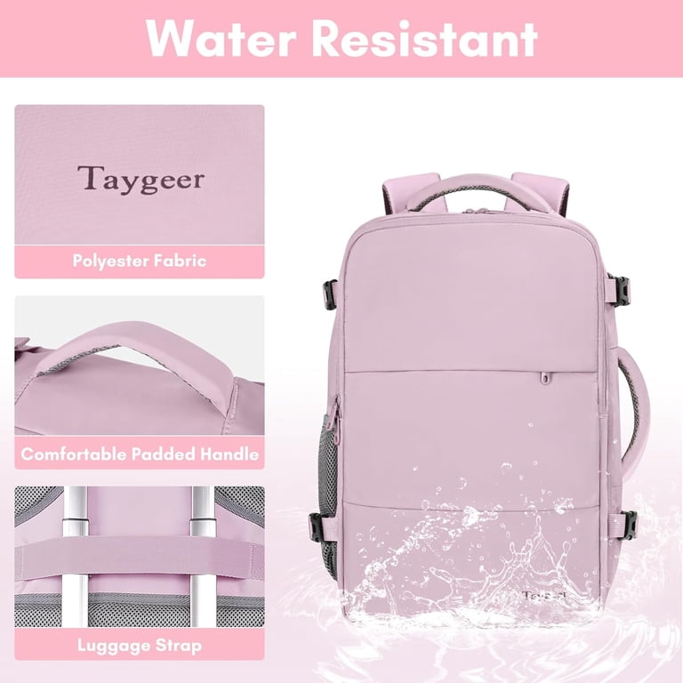 Taygeer Travel Backpack for Women, Carry on Big Bag , TSA 15.6in Laptop Bag Pink Taygeer-Travel-Backpack-for-  main image 2