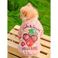 thumbnail image 1 of PETSIN Petsin Fruity Strawberry Printed Bird's Eye Mesh Breathable Pet T-shirt For Cats And Dogs (1pc), 1 of 5