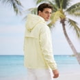 thumbnail image 7 of Men'S UPF 50+ Sun Protection Hooded Jacket With Full Zip Closure Extended Brim Lightweight Breathable Windbreaker For Hiking Camping And Summer Outdoor Activities Jackets,Beige,M, 7 of 7