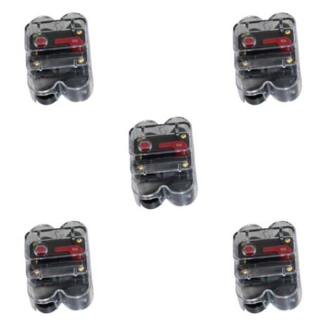 Guardoinrt Car Auto Audio Radio In Line Fuse Breaker Circuit For DC 12V Black 60A 5Set