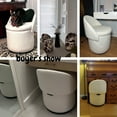 thumbnail image 6 of Guyou Modern Round Swivel Vanity Storage Stool, Velvet Upholstered Ottoman with Foldable Backrest and Removable Lid, 360° Swivel Barrel Club Chair, Comfy Makeup Stool for Bedroom Living Room, Cow, 6 of 10