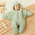 thumbnail image 2 of Goindgs Baby Wearable Sleeping Stroller Blanket Infant Windproof Starfish Fleece Warm Snowsuit for Newborn Babies Swaddle Bag Jumpsuit Romper Light Green 0-3 M, 2 of 6