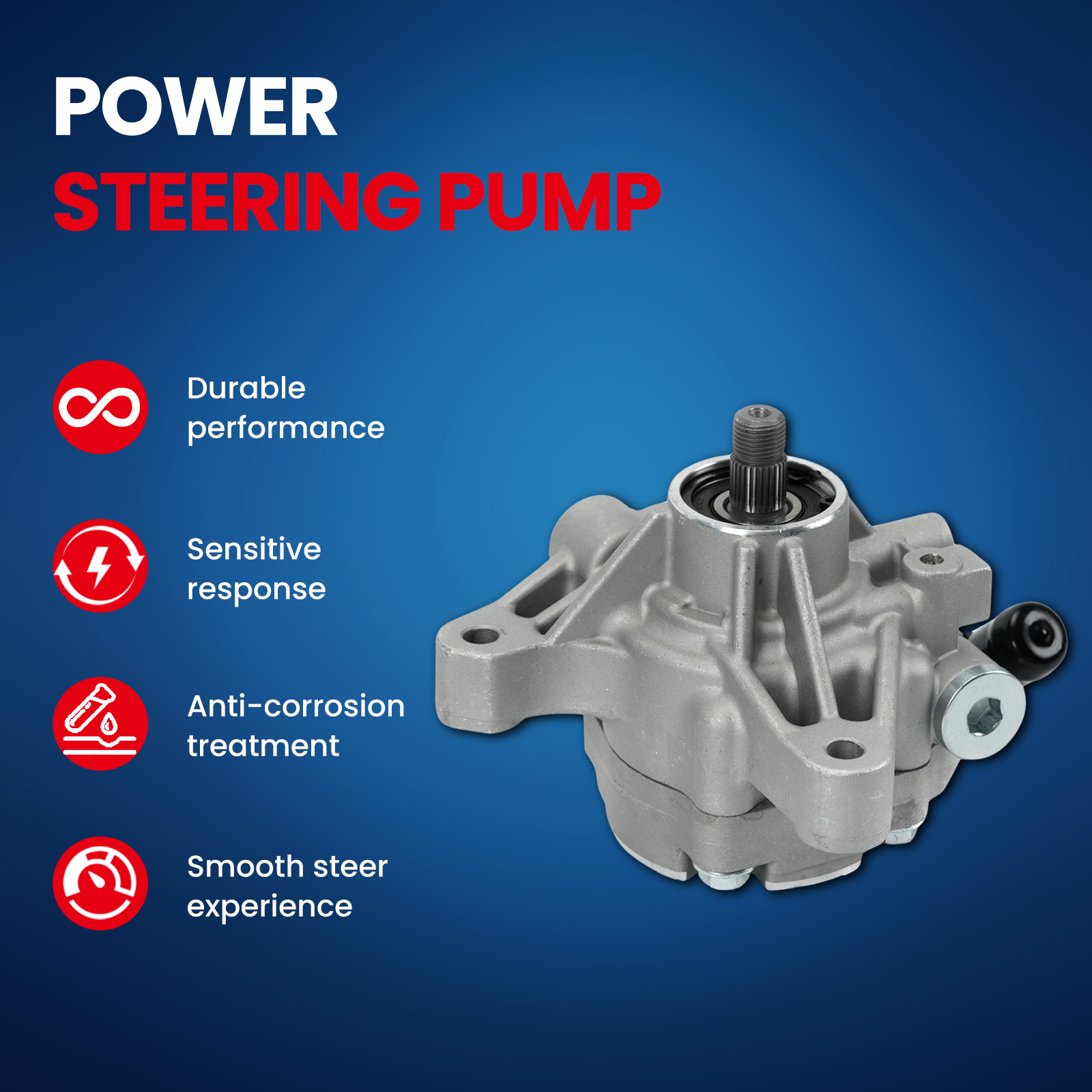 MOCA AUTOPARTS Power Steering Pump Fit for 2002-2006 Acura RSX 2.0L & 2005-2011 Honda CR-V 2.4L & 2007-2012 Acura RDX 2.3L