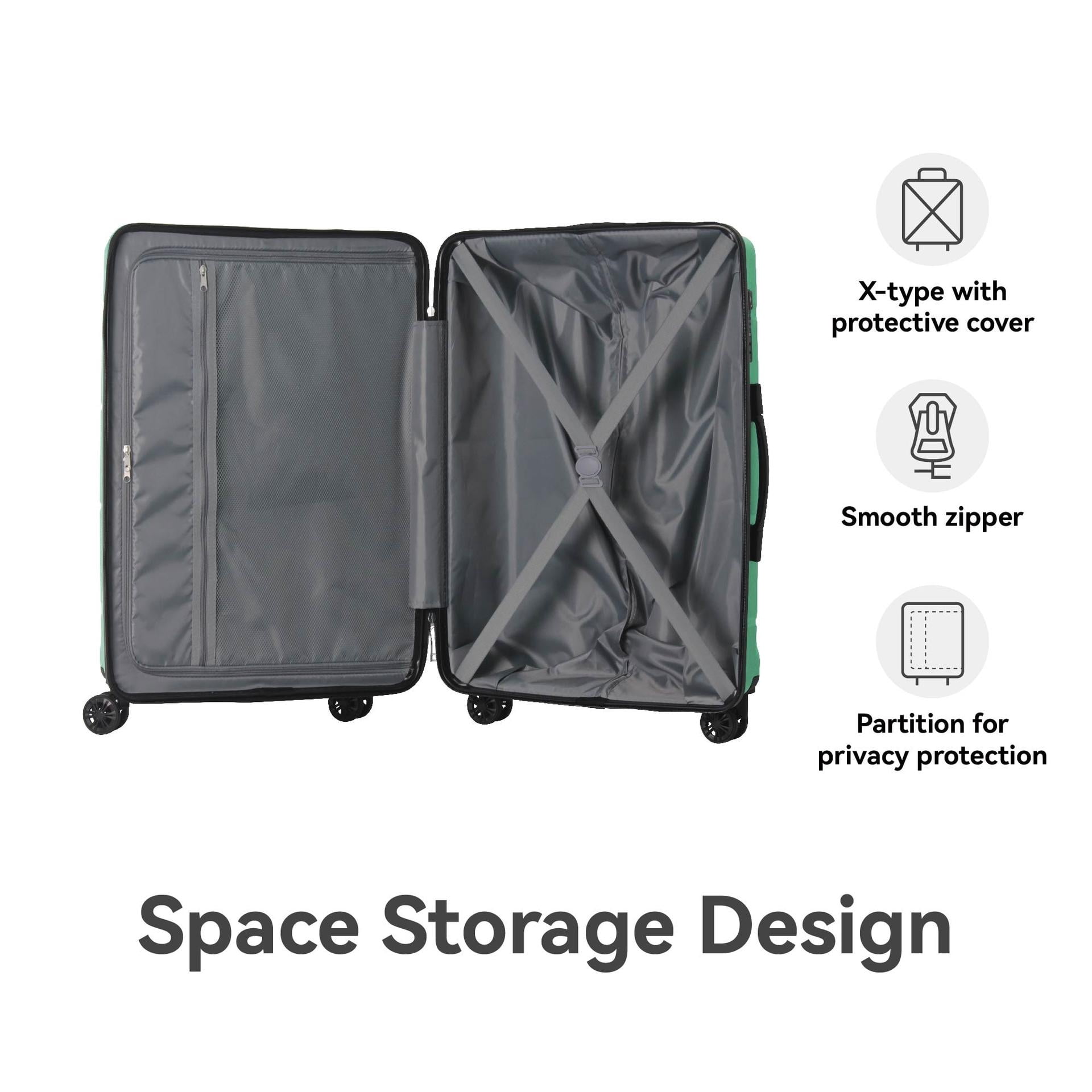 3 Piece Hardside Luggage Set with TSA Lock, Spinner Wheels, Scratch-Resistant Suitcase