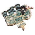 thumbnail image 1 of CRAFTHROU Elephant Brooch Pin Rhinestone Suit Brooch Green Alloy 1Pc Fashion Garment Accessory, 1 of 5