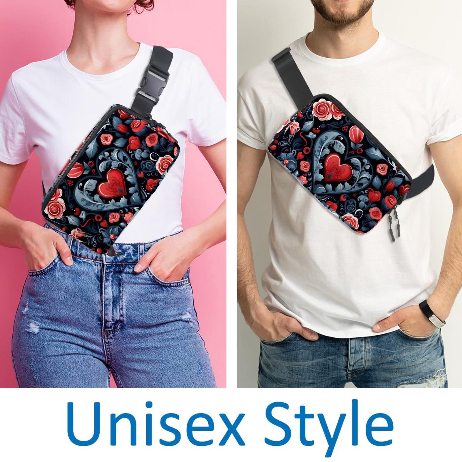 Valentine's Day Love Money Belt Waist Bag Fanny Pack - Lightweight Adjustable with Extension Strap Unisex
