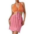 thumbnail image 3 of SAYOO Vestido corto de línea a sin espalda hueco de color de contraste de moda casual para mujer SAYOO Sexy, 3 of 8