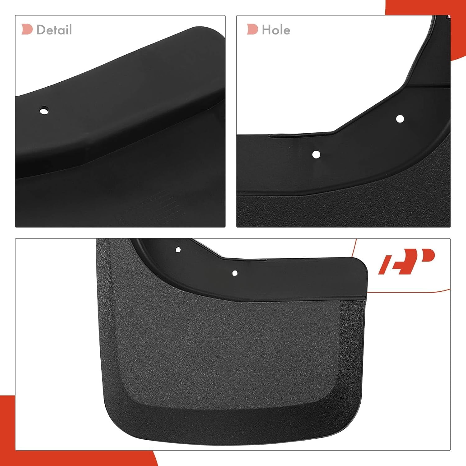 A-Premium Set of 2-PC Rear Mud Flaps Splash Guards Compatible with Chevrolet Silverado 1500 2019-2024 Pickup, Left & Right Mudguards Mudflaps, with Hardware Accessories (Not for Legacy Models)