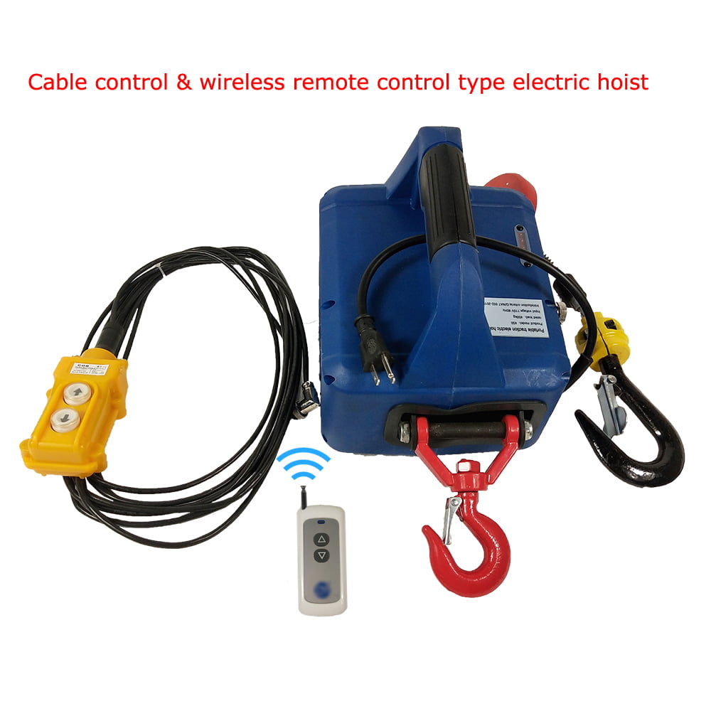 Portable Winch 110V Household Manual/Electric Winch 7.6M With Wireless Control 