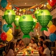 thumbnail image 2 of Fish Shaped Paper Light, Foldable Hanging Decoration for Indoor Outdoor Party, Two-Tone Gradient Print, Reusable Summer Festival Beach Theme Decor, 2 of 6