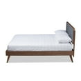 thumbnail image 3 of Baxton Studio Dilara Mid-Century Modern Dark Grey Fabric Upholstered Walnut Brown Finished Wood King Size Platform Bed, 3 of 6