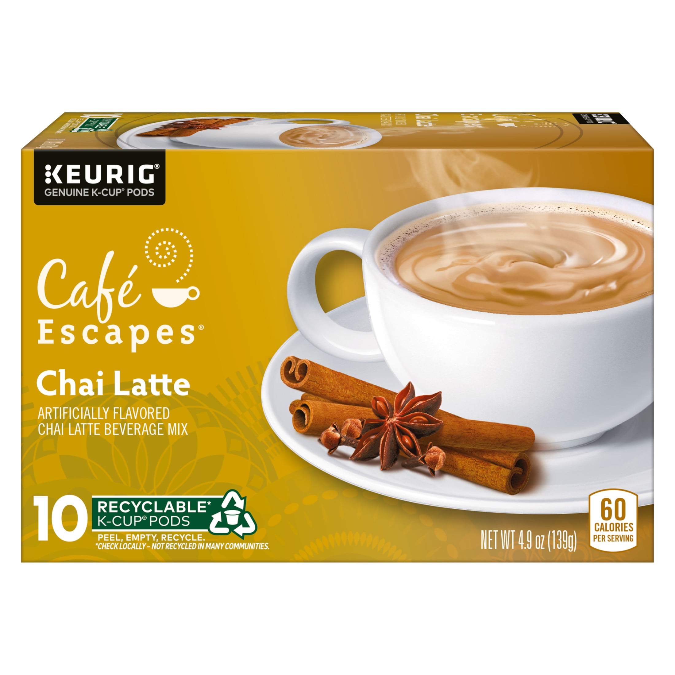 (2 pack) Café Escapes Chai Latte 10 count Tea Pods