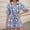 Blue, variant on Summer Jumpsuits for Women 2026 Boho Floral Printed Short Sleeve Collared Tie Rompers Fashion Dressy Beach Vacation One Piece Clothes
