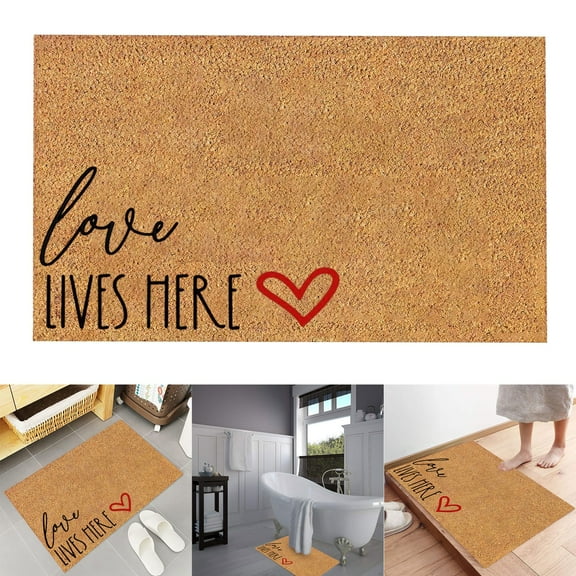 Valentine's Day Kitchen Rug Alentine's Day Floor Mats Holiday Welcome Door Polyester