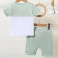 thumbnail image 5 of 2-3 Years Boys 2T Outfits Easter Outfit Toddler Boy Toddler Baby Boy Summer Outfit Short Sleeve T-Shirt Tops Elastic Waist Shorts Set Baby Boys Clothes Green, 5 of 9
