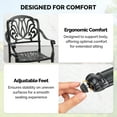 thumbnail image 2 of Zimtown Outdoor Dining Chairs, 2-Pack Patio Metal Seatings, Stackable Cast Aluminum Floral Pattern Chairs, Bistro Chairs Black, 2 of 9