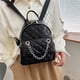 thumbnail image 4 of Mochila Bolso Mochila de cuero para mujer Rhombus Fashion Student Girls Shoulder School Bag Mochila, 4 of 5