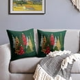 thumbnail image 3 of Green Christmas Pillowcase, 18x18 Christmas Tree Print Decorative Throw Pillow, Outdoor Farmhouse Holiday Decor Pillowcase, Cushion Cover Decor, Suitable for Home Sofa Beds (2-Pack), 3 of 12