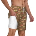 thumbnail image 3 of Picia Armadillo Floral 1 pattern Mens Swim Trunks with Compression Liner Stretch Beach Shorts Quick Dry with Zipper Pockets No-Chafing Board Shorts-X-Large, 3 of 9