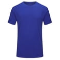 thumbnail image 1 of T-shirt à Manches Courtes Raglan Col Rond Uni pour Hommes - Entraînement Entraînement Physique, Nylon Respirant, Design Sportif - M-TTTTG, 1 of 2