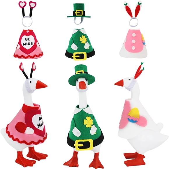 Disfraces para ganso de escritorio YGEINIT, 7" , set de 3 atuendos festivos