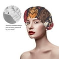 thumbnail image 4 of Kll Forest Wild Mushroom Pattern Shower Cap & Bath Cap For Women,Reversible Oversized Waterproof Shower Caps For All Hair Lengths,Elastic Reusable Bathing Hair Cap, 4 of 9