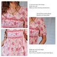 thumbnail image 1 of Vestido Corto Floral Demonsen Cuello en V con Dobladillo con Volantes, 1 of 5