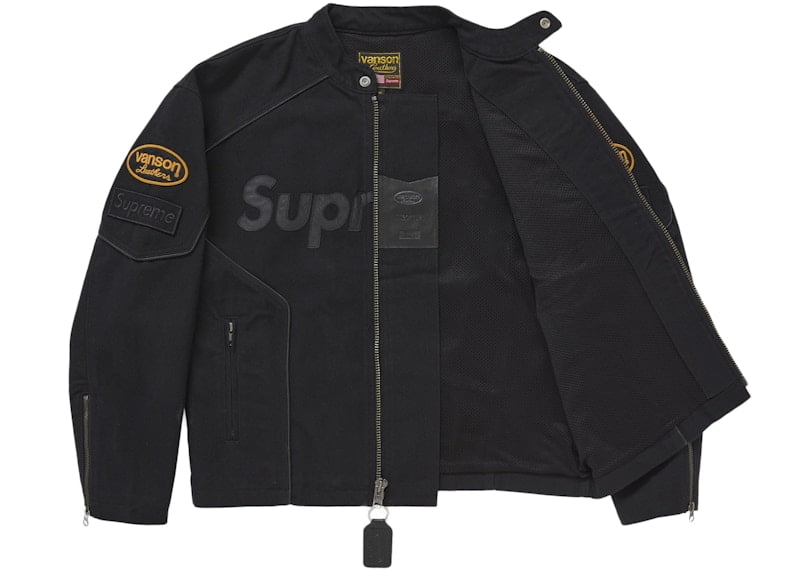 Supreme Men's Vanson Leathers Cordura Cotton Jacket Denim, from