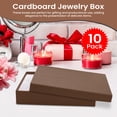 thumbnail image 3 of Novel Box 10 Pack Chocolate Cardboard Cotton Filled Jewelry Gift Boxes 5.5x3.5x1 Inches with Lids, 3 of 7
