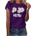 thumbnail image 1 of Blouses à Manches Courtes pour Femmes, T-Shirt Décontracté d'Été à Manches Courtes Imprimé, Col Rond, Ample, Sexy, 1 of 5