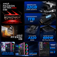 thumbnail image 3 of PC Gamer Xtreme PC Gaming AMD Radeon RX 9060 Ryzen 7 5700 32GB SSD 1TB WIFI Jinx Edition gaming 1080p, estudios y multitarea, 3 of 6