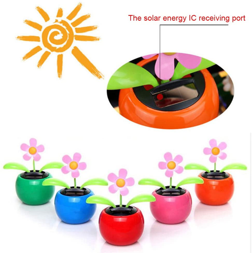 Chingde Nodding Flower Figure, Solar Dancing Flower Solar Flower Wobble  Figure Wobble Flower Solar Powered Wobble Flower for Car Home or Office  (Pack of 2, A): : Toys