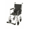 Revolution Mobility Lightweight Steel Transport Wheelchair, Fixed Full Arms, 17" Seat, Silver