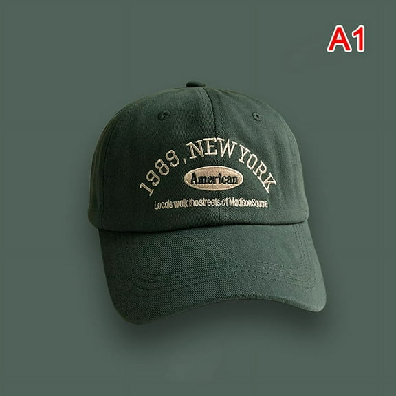 1989 American Retro Men's And Women's Baseball Caps Street Lettered Embroidery Retro Flat Caps Solid Black And White Hip Hop Cap