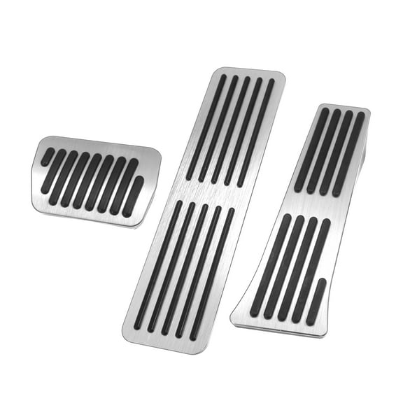 3 Pcs Car Gas Accelerator Brake Foot Rest Pedal Cover for Ford Explorer 2020-2023 Antislip Silver Tone