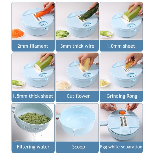 Pelador de verduras Home Gadgets Fruit Chopper Accesorios para papas (Azul) Ehuebsd Libre de BPA