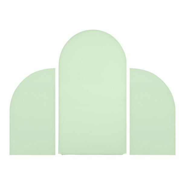 3 cubiertas de fondo de arco, cubiertas de arco de boda, cubiertas de soporte de arco de poliéster reutilizables para banquetes, bodas, recepciones, Verde claro