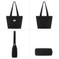 thumbnail image 6 of HAWEE Waterproof Black Tote Bag with Zipper for Women Girls Inside Mesh Pocket Heavy Duty Casual Shoulder Handbag Outdoors， Black, 6 of 7