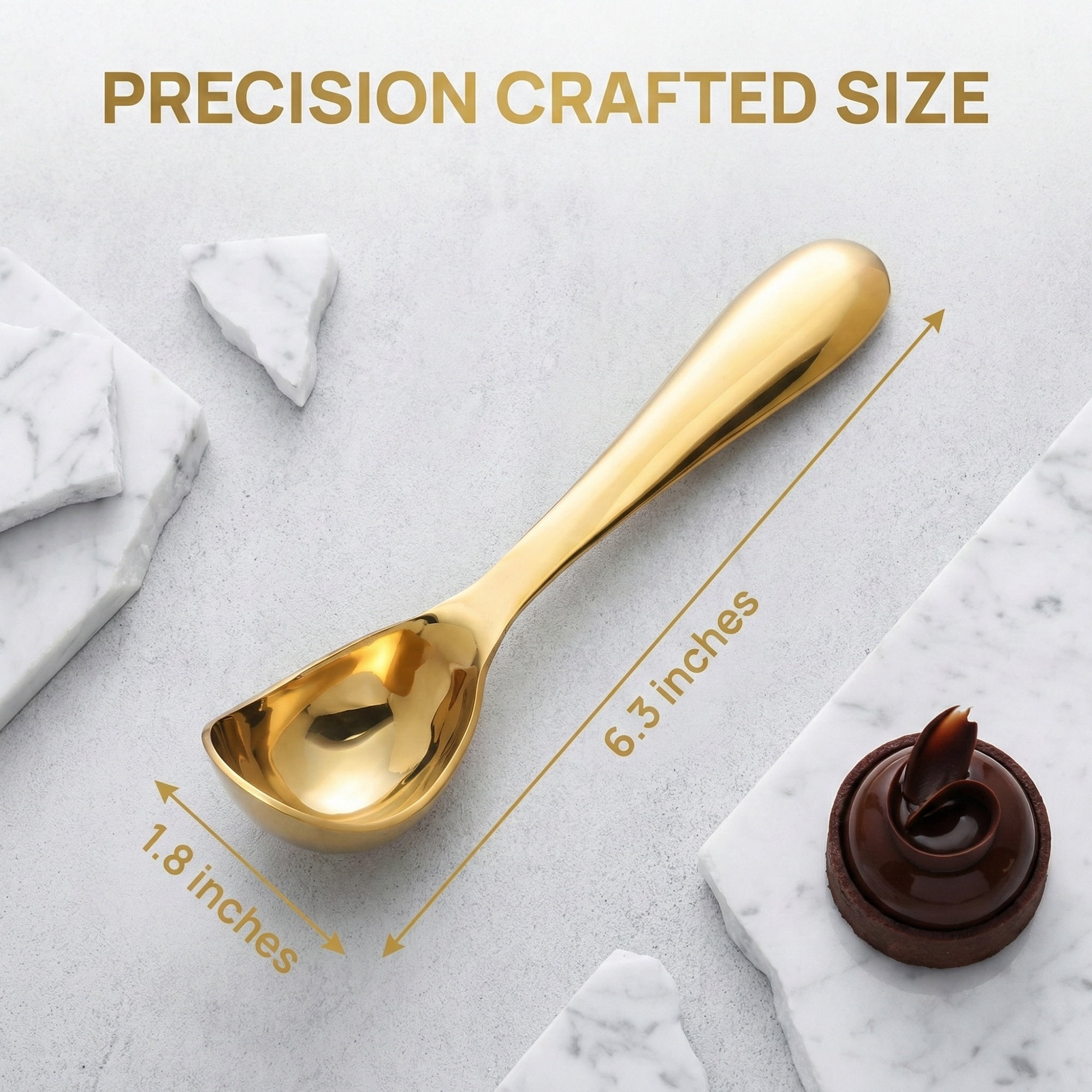 Unique Bargains Stainless Steel Ice Cream Scoop for Cookie Dough Gold 6.3in