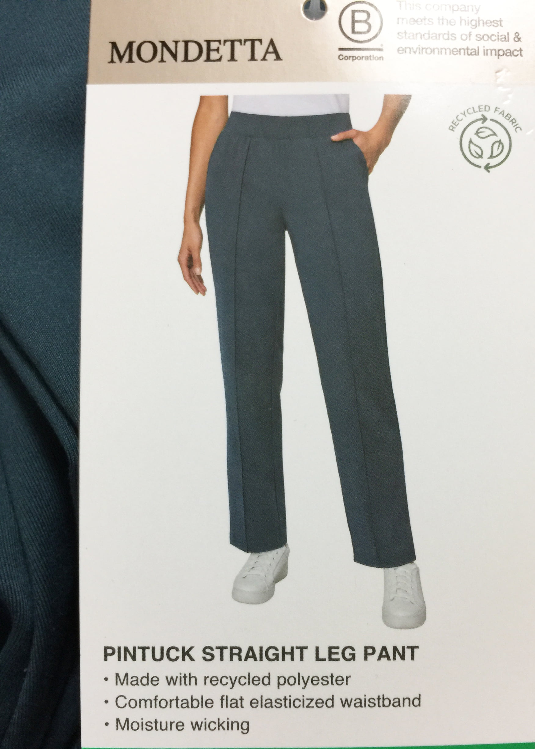 Mondetta Women's Pintuck Straight Leg Pant (Blue, XL) - Walmart.com