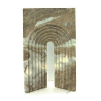 Keveny Tabletop Decor, Arch Sculpture Textured Brown Marble, 11 Inch