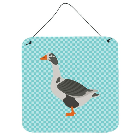 Carolines Treasures West of England Goose Blue Check Wall or Door Hanging Prints 6x6 multicolor