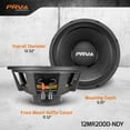 thumbnail image 4 of PRV AUDIO 12MR2000-NDY 12 inch Midrange PRO Audio Speaker, 2000 Watts 8 Ohm, 98dB, 4" Voice Coil High Power Car Audio & Chuchero Neodymium Loudspeaker Single, 4 of 7