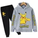 thumbnail image 1 of Conjunto de sudadera con capucha de Pikachu para niño y niña, ropa deportiva Kawaii con capucha para bebé, Pantalones, 1 of 1