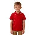 thumbnail image 4 of Boys' Polo Shirts Red Button Down Short Sleeve Polo Shirts School Uniform for Girls Classic Kids Baseball Tops 9-10 Years, 4 of 4