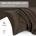 thumbnail image 5 of PiccoCasa Soft Silky Satin Pillowcases Zipper Set of 2, Brown Standard(21"x27"), 5 of 6