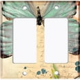 thumbnail image 6 of Metal Light Switch Plate Cover Teal Nature Butterfly Letter Damask BUT037, 6 of 13