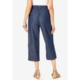 thumbnail image 2 of Roaman's Women's Plus Size Chambray Wide Leg Capri Pant, 2 of 4